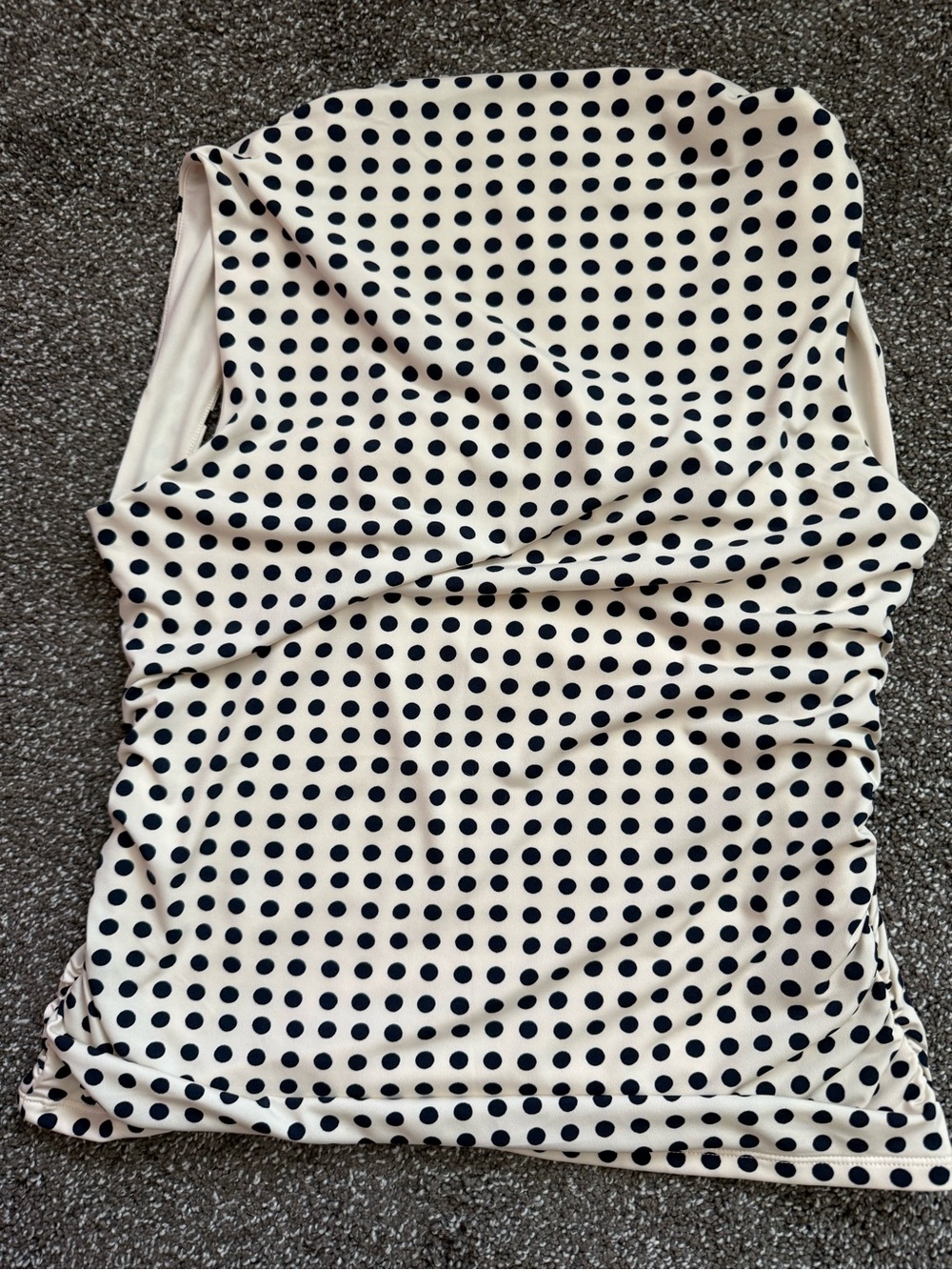 Abercrombie & Fitch Ava Cream Tank with Navy Polka Dots - Picture 3 of 3